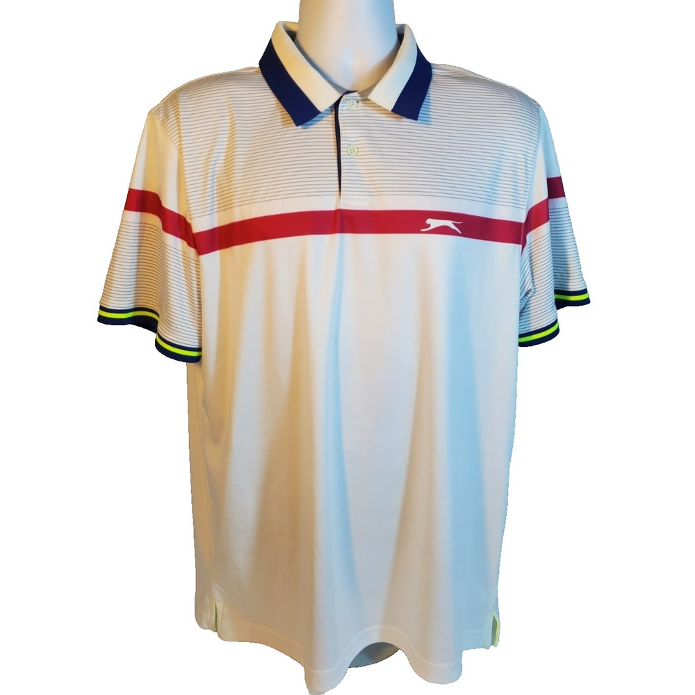 Slazenger Men's‎ L Golf Polo Shirt White Short Sleeves